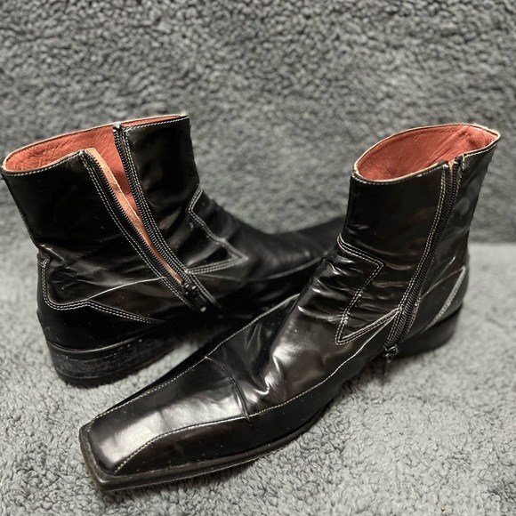 Jo Ghost Other - Jo Ghost Men's Black Leather Ankle Boots